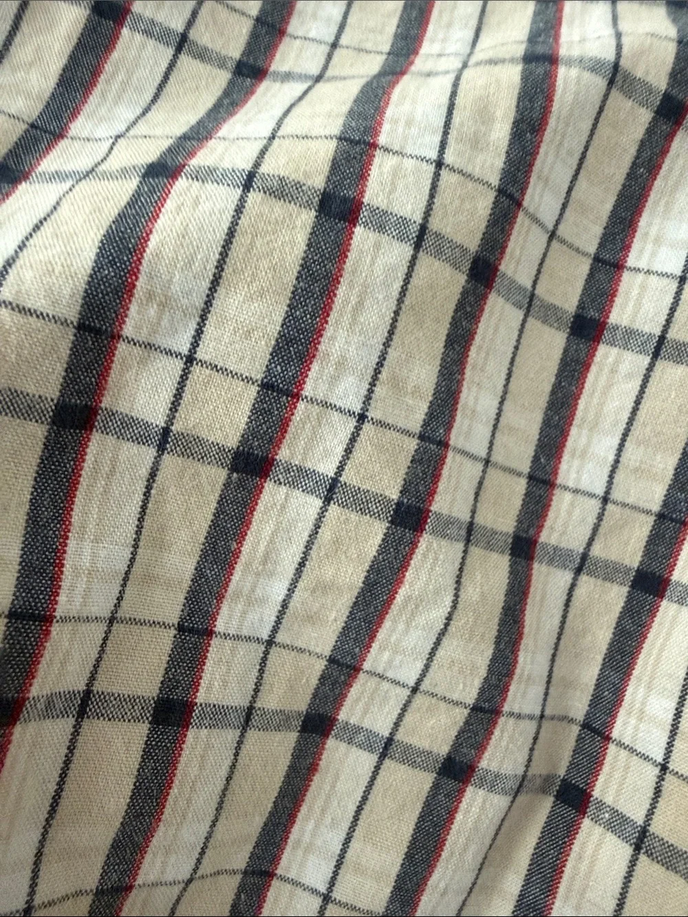Gymboree Cream Shorts with Navy & Red Plaid